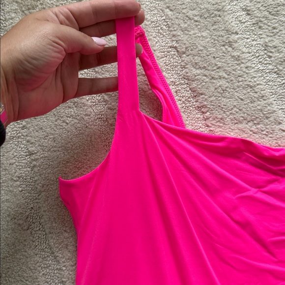 NEW- Skims Fits Everybody Square Neck Bodysuit in Neon Pink 4X - Picture 4 of 10
